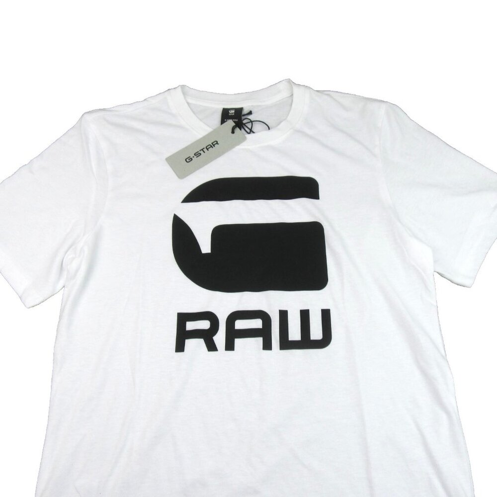 G-Star Raw White Graphic Logo Short Sleeve T-Shirt Men's Size Medium Tee NEW
